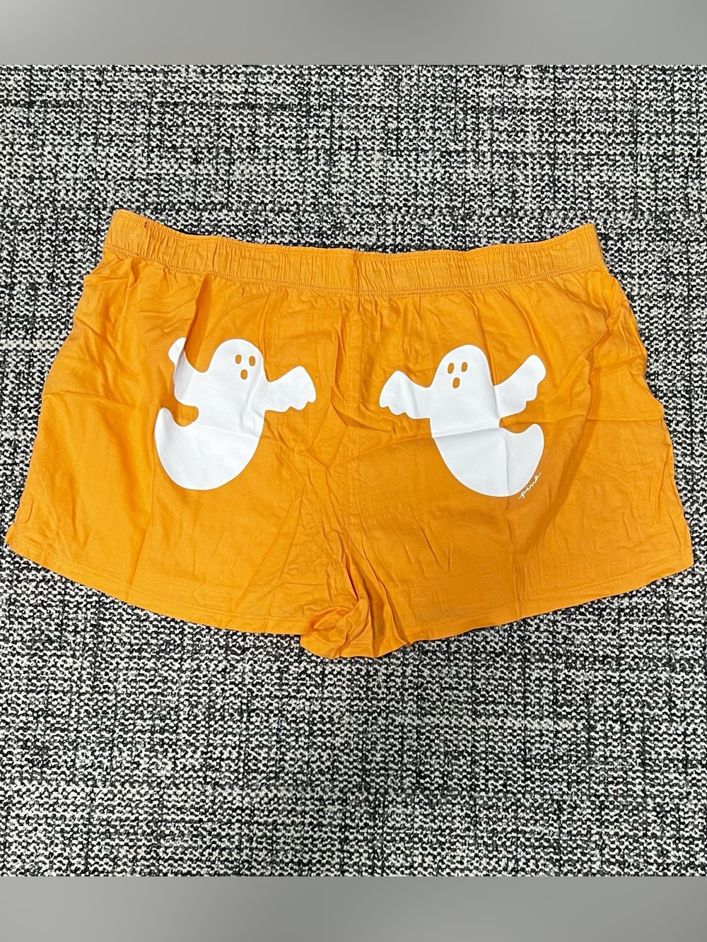 PINK Victoria's Secret Orange Ghost Print Lounge Shorts